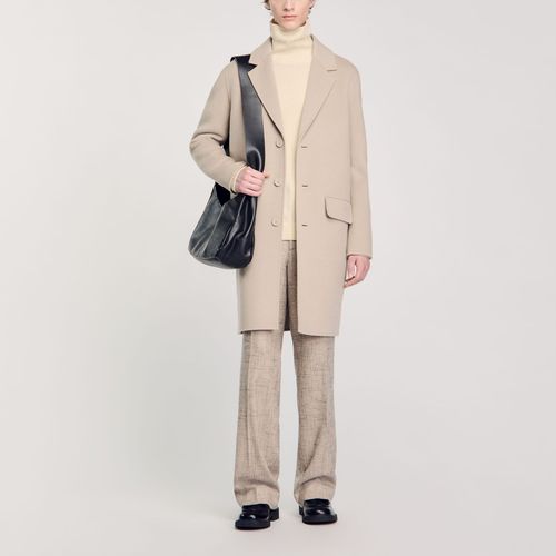 Manteau droit en laine - Sandro Paris - Modalova