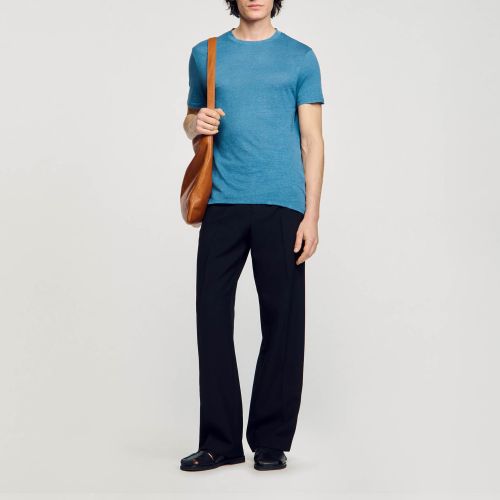 T-shirt en lin certifié - Sandro Paris - Modalova