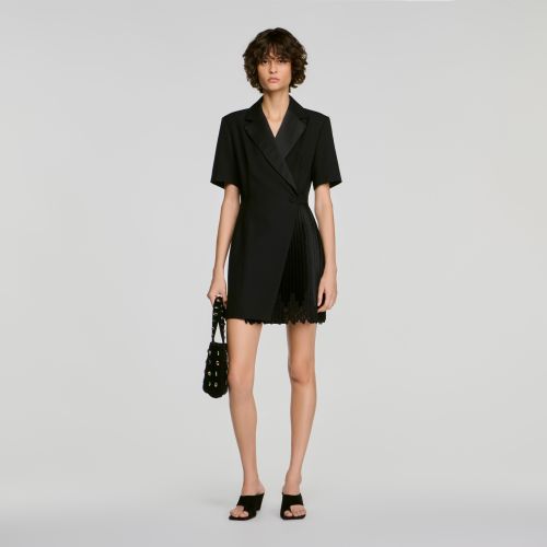Robe portefeuille col tailleur - Sandro Paris - Modalova