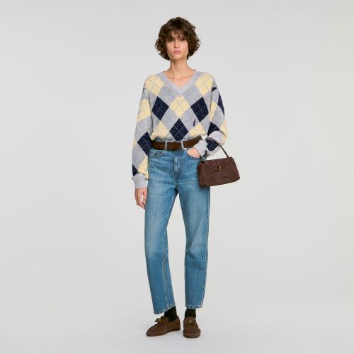 Pull motif Argyle à strass - Sandro Paris - Modalova