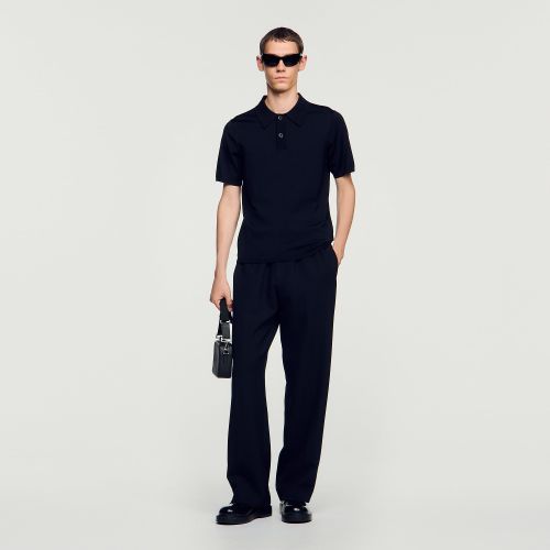 Polo en maille à manches courtes - Sandro Paris - Modalova