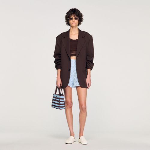 Veste de costume oversize en laine - Sandro Paris - Modalova