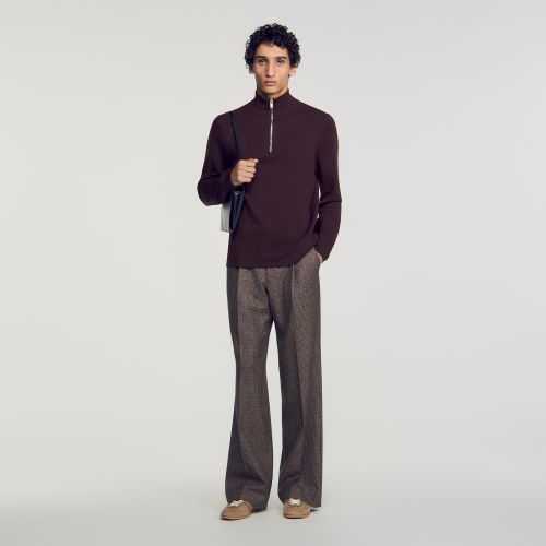 Pull en laine à col zippé - Sandro Paris - Modalova