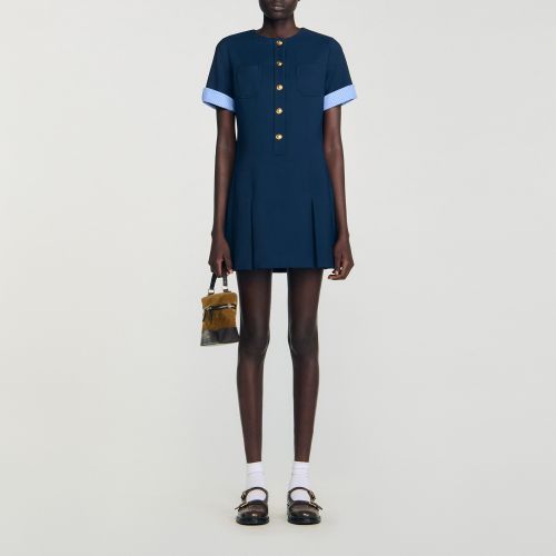 Robe courte plissée - Sandro Paris - Modalova