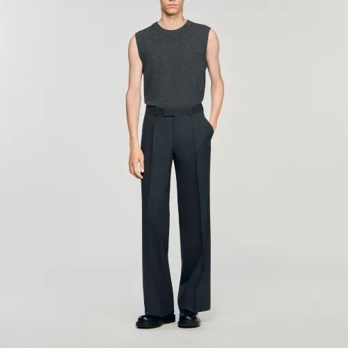 Pantalon de costume en laine - Sandro Paris - Modalova