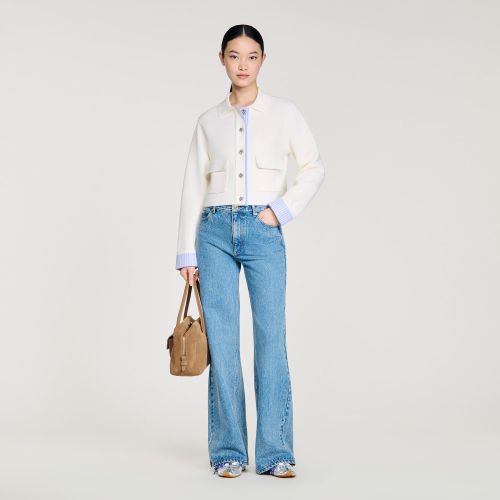 Cardigan en laine col polo - Sandro Paris - Modalova