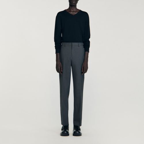 Pantalon de costume en laine - Sandro Paris - Modalova
