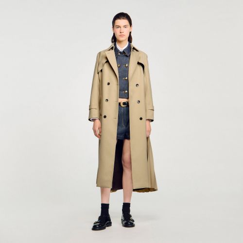 Trench ceinturé double boutonnage - Sandro Paris - Modalova