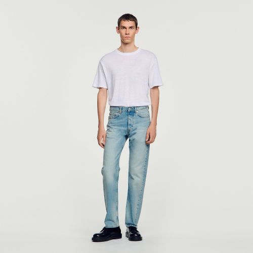 T-shirt en lin certifié - Sandro Paris - Modalova