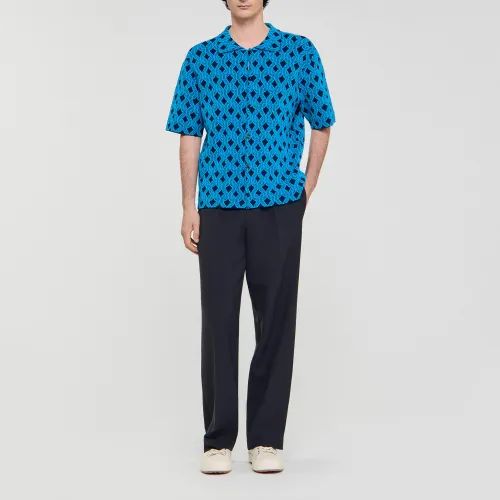 Chemise cardigan à jacquard corde - Sandro Paris - Modalova