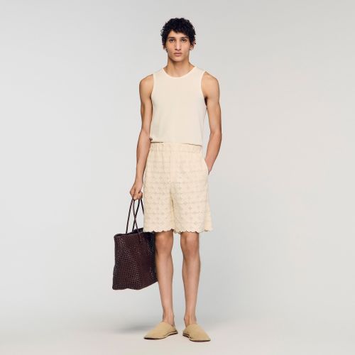 Short en coton broderie anglaise - Sandro Paris - Modalova