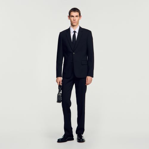 Veste de costume en laine vierge - Sandro Paris - Modalova