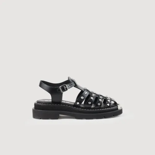 Sandales Olys cloutées en cuir - Sandro Paris - Modalova