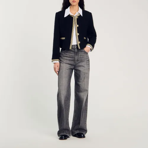 Veste courte en tweed - Sandro Paris - Modalova
