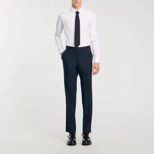 Pantalon de costume fines rayures - Sandro Paris - Modalova