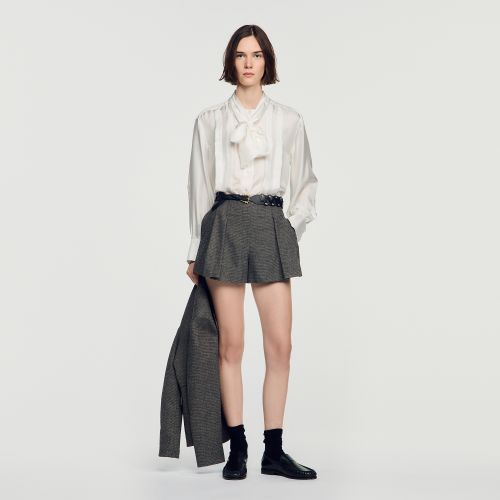 Short en laine motif pied-de-poule - Sandro Paris - Modalova