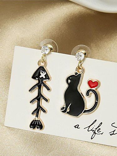 Boucles d'Oreilles Boucles D'Oreilles Pendantes Motif Arrtes de Chat Amusant en Strass - Dresslily FR - Modalova