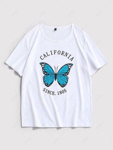 California Butterfly Graphic Print Short Sleeve T-shirt - Zaful - Modalova