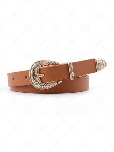 Ceinture Fine Rétro Bouclée Gravée - ZAFUL - Modalova