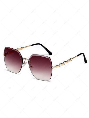 Irregular Frame Rimless Tinted Metal Sunglasses - Zaful - Modalova