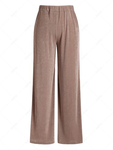 Pantalon en Jersey Jambe Large à Taille Haute - ZAFUL - Modalova