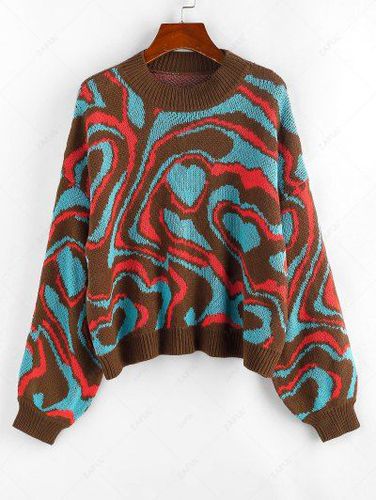 Abstract Graphic Drop Shoulder Sweater - Zaful - Modalova