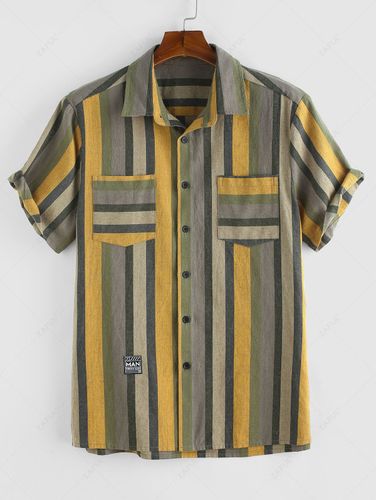 Chemise Rayée Colorée à Manches Courtes - ZAFUL - Modalova