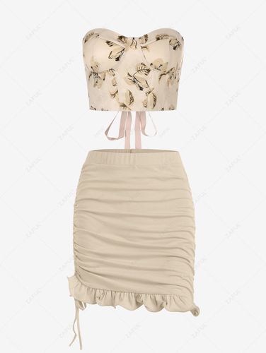 ZAFUL Ensemble Jupe Courte Ensemble de Haut Corset Fleur et de Mini Jupe Sirne Taille unique - Zaful FR - Modalova