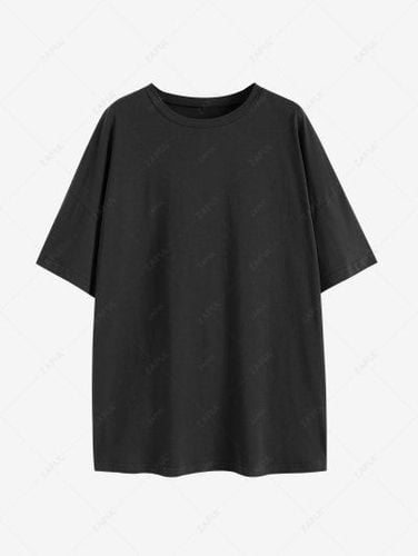 Cotton Drop Shoulder Loose T Shirt - Zaful - Modalova