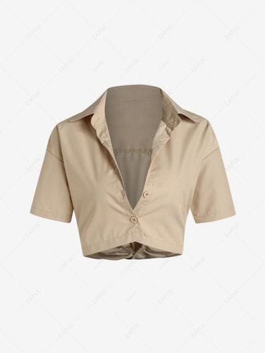 Drop Shoulder Crop Shirt - Zaful - Modalova
