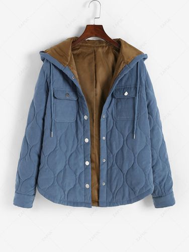 ZAFUL Manteau Capuche Matelass avec Poches Rabat L - Zaful FR - Modalova