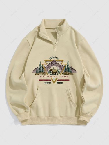 Sweat-shirt Pull-over Doublure en Laine Graphique YELLOWSTONE NATIONAL PARK - ZAFUL - Modalova
