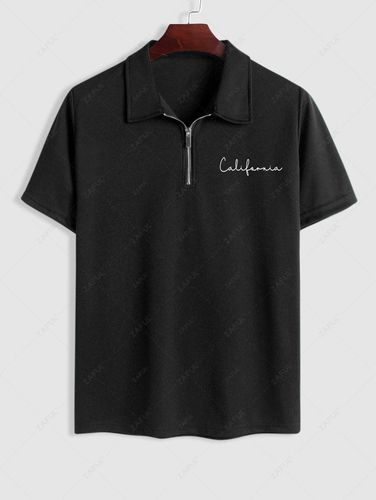 T-shirt 1 / 4 Zip Imprim California Col Polo 2xl - Zaful FR - Modalova