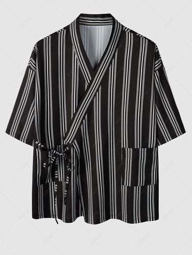 Kimono Ray avec Poche en Avant Lacets S - Zaful FR - Modalova