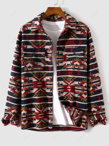 Short de Poche en Flanelle à Imprimé Aztèque Ethnique - ZAFUL - Modalova