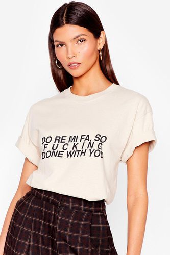 T-Shirt Ample À Slogan So Done With You - S - Nasty Gal - Modalova