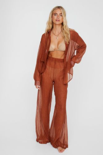 Pantalon De Plage À Jambes Larges Plissés - 32 - Nasty Gal - Modalova