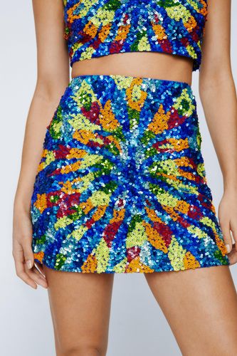 Mini Jupe En Sequins Multicolores - 36 - Nasty Gal - Modalova