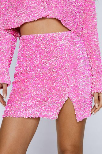 Mini Jupe En Velours À Sequins Premium - 46 - Nasty Gal - Modalova