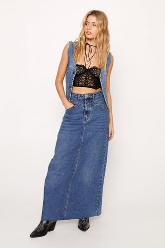 Jupe Longue En Jean - Gris - 32 - Nasty Gal - Modalova