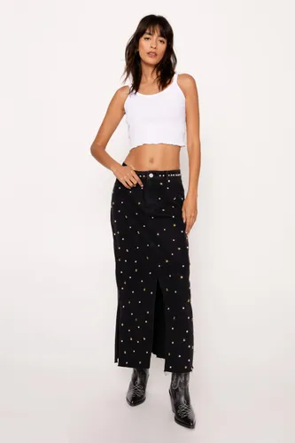 Jupe Longue En Jean À Strass - 34 - Nasty Gal - Modalova