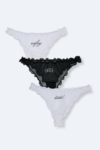 Lot De 3 Culottes De Mariée En Mesh - M - Nasty Gal - Modalova
