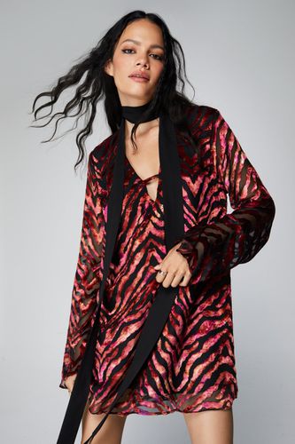 Dressing Gown Tunique À Décolleté Plongeant Et Imprimé Animal - 34 - Nasty Gal - Modalova