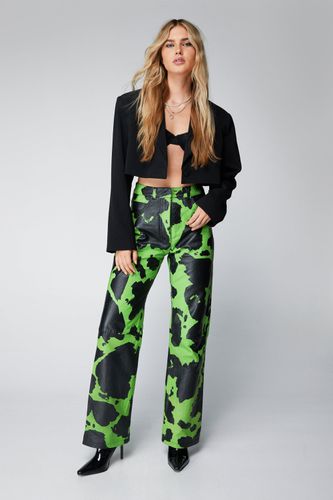 Pantalon En Cuir Véritable Premium À Imprimé Vache - 34 - Nasty Gal - Modalova