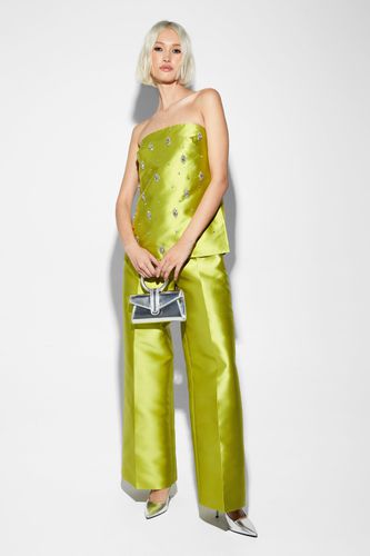 Pantalon Large Satiné - Vert - 36 - Nasty Gal - Modalova