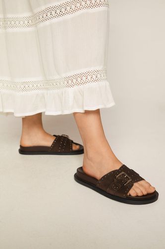 Suede Studded Buckle Sandals - - 36 - Nasty Gal - Modalova