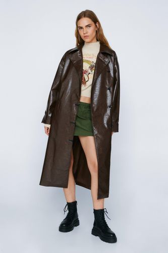 Manteau Long En Simili Premium - 34 - Nasty Gal - Modalova