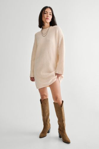 Crew Neck Jumper Dress - Crème - S - Nasty Gal - Modalova