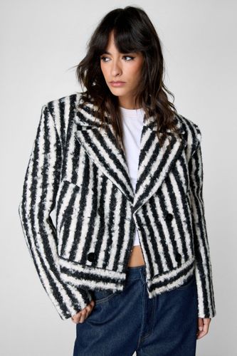 Stripe Wool Look Tailored Trucker - 32 - Nasty Gal - Modalova