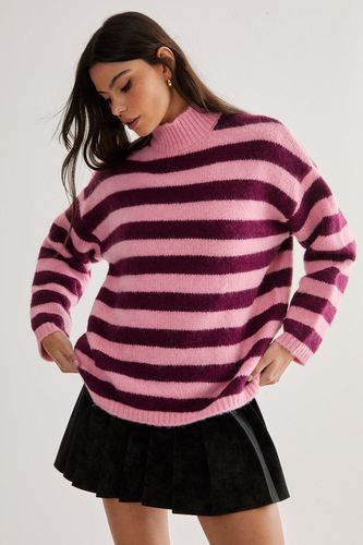 Stripe Funnel Neck Jumper - S - Nasty Gal - Modalova